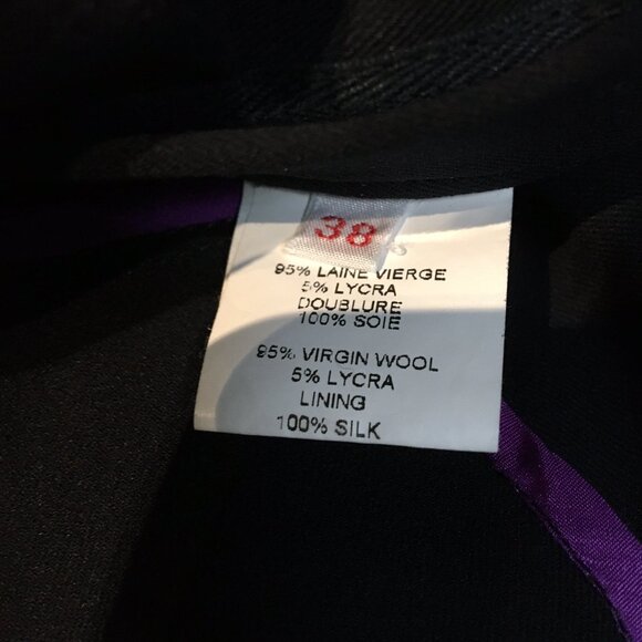 Sophisticated navy wool French couture dress, FR38, NWT - Picture 10 of 12